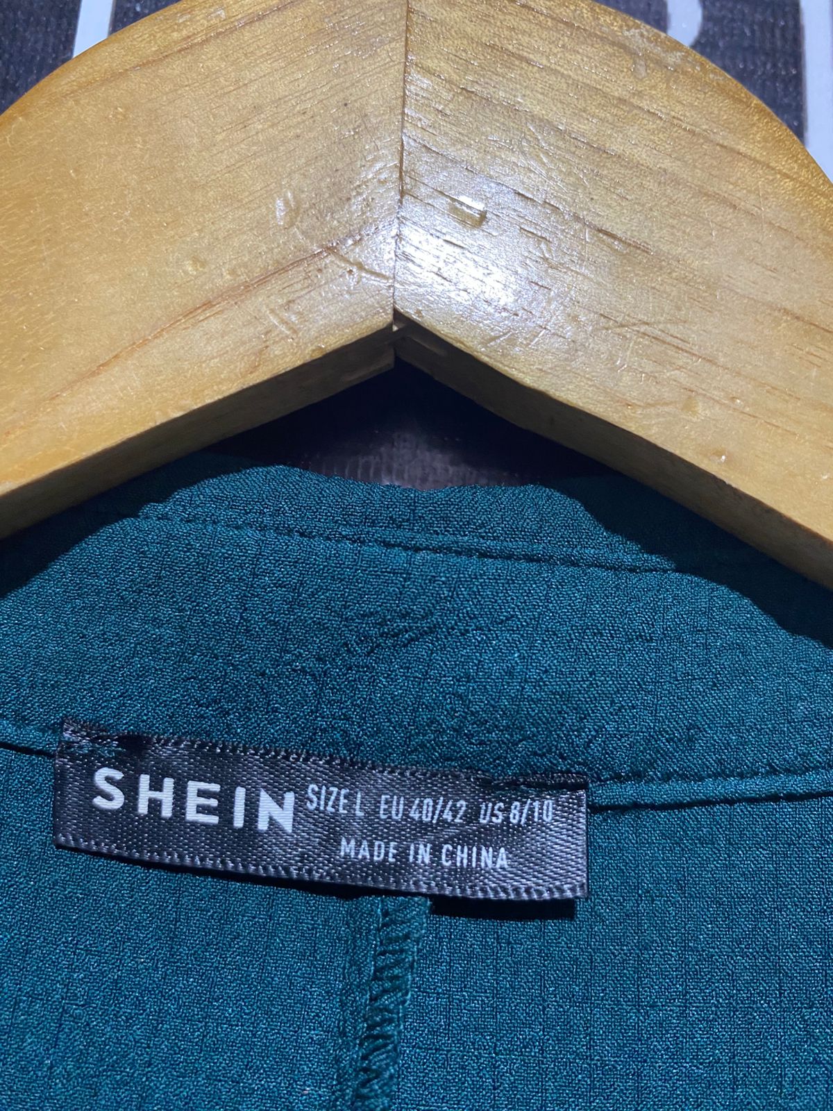 SHEIN |L| B2| Women's Chic Two-Piece Set – Deep Teal Button-Down Shirt and Wide-Leg Trousers