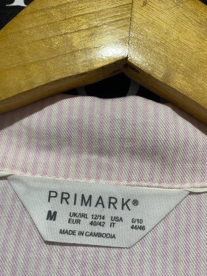 PRIMARK |M| B2| Women's Classic Pale Pink Striped Two-Piece Pajama Set
