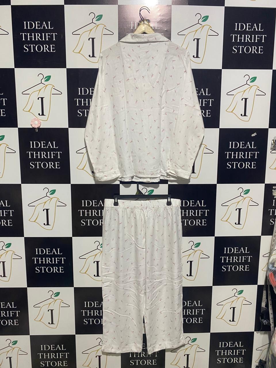 PRIMARK |M| B2| Women's Delicate Floral Print Button-Down Loungewear Set