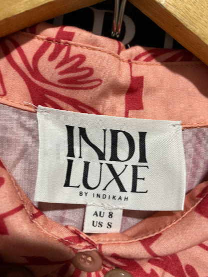 INDILUXE |S| B2| TROPICAL PALM TREE PRINT RELAXED BUTTON-DOWN SHORTS SET