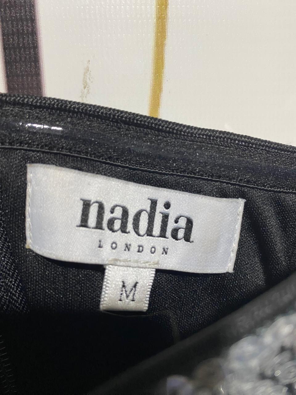 NADIA |M| B2| GLAMOUR LEOPARD PRINT SEQUIN CORSET TOP AND PUFF SKIRT SET