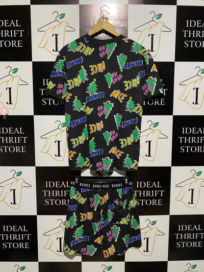 BONDS |XS| B2| FESTIVE "NAUGHTY OR NICE" CHRISTMAS TREE PRINT LOUNGE SET