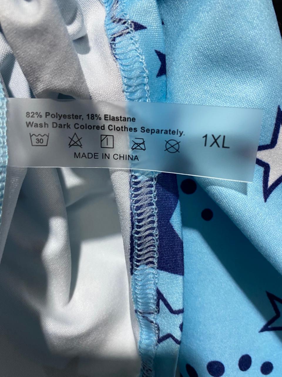 WOMEN'S LIGHT BLUE CELESTIAL MOON AND STAR PRINT PYJAMA SET |XL| B2|