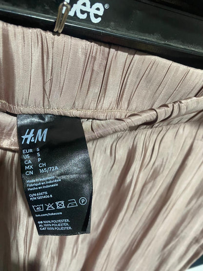 H&M |L| B2| WOMEN'S CHAMPAGNE ROSE GOLD PLISSÉ PLEATED LOUNGEWEAR SET