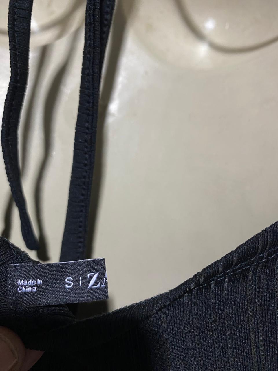 ZAFUL |S| BUST 14| B1| WOMEN'S BLACK PLISSÉ MICRO-PLEATED CAMI MAXI DRESS