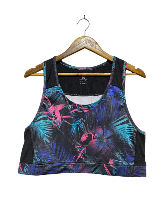 TU WOMAN |L| BUST 19| B2| TROPICAL PALM PRINT SPORTS BRA