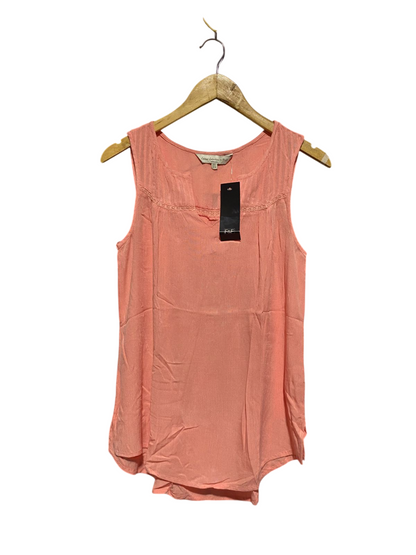 F&F |S| BUST 19| B2| Women's Peach Sleeveless Textured Tank Top with Lace Detail