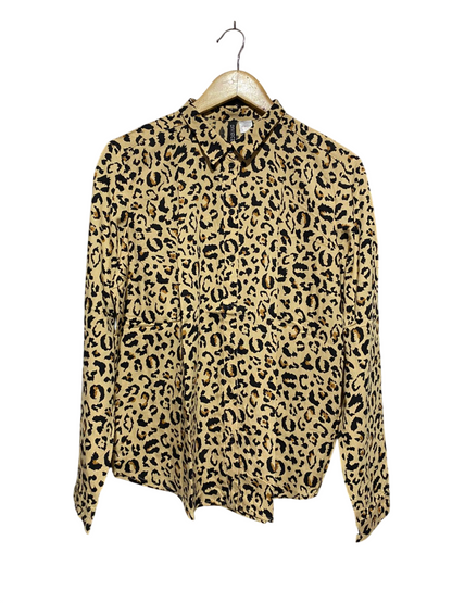 H&M |M| BUST 23| B2| Women's Long-Sleeve Leopard Print Button-Down Shirt