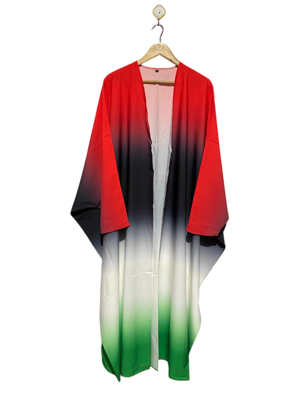KAFTAN |S| BUST FREE| B3| VIBRANT MULTICOLOR OMBRE GRADIENT KIMO-STYLE LONG COVER-UP CARDIGAN