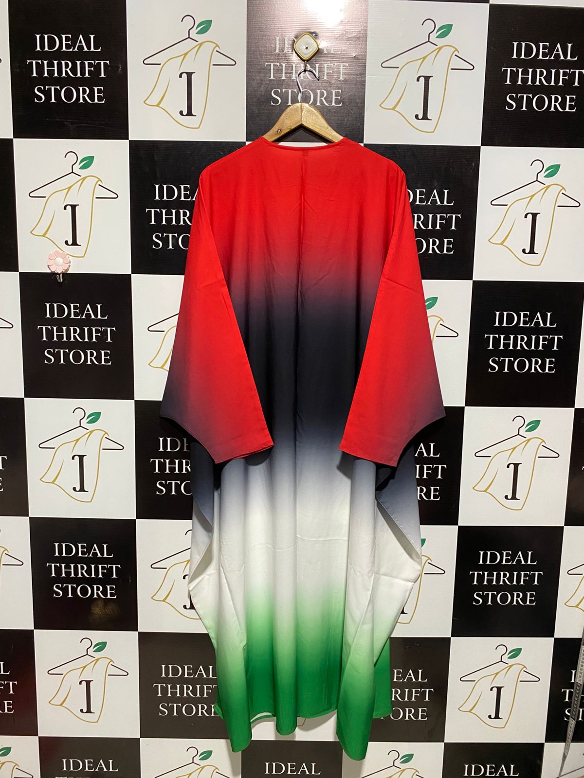 KAFTAN |S| BUST FREE| B3| VIBRANT MULTICOLOR OMBRE GRADIENT KIMO-STYLE LONG COVER-UP CARDIGAN