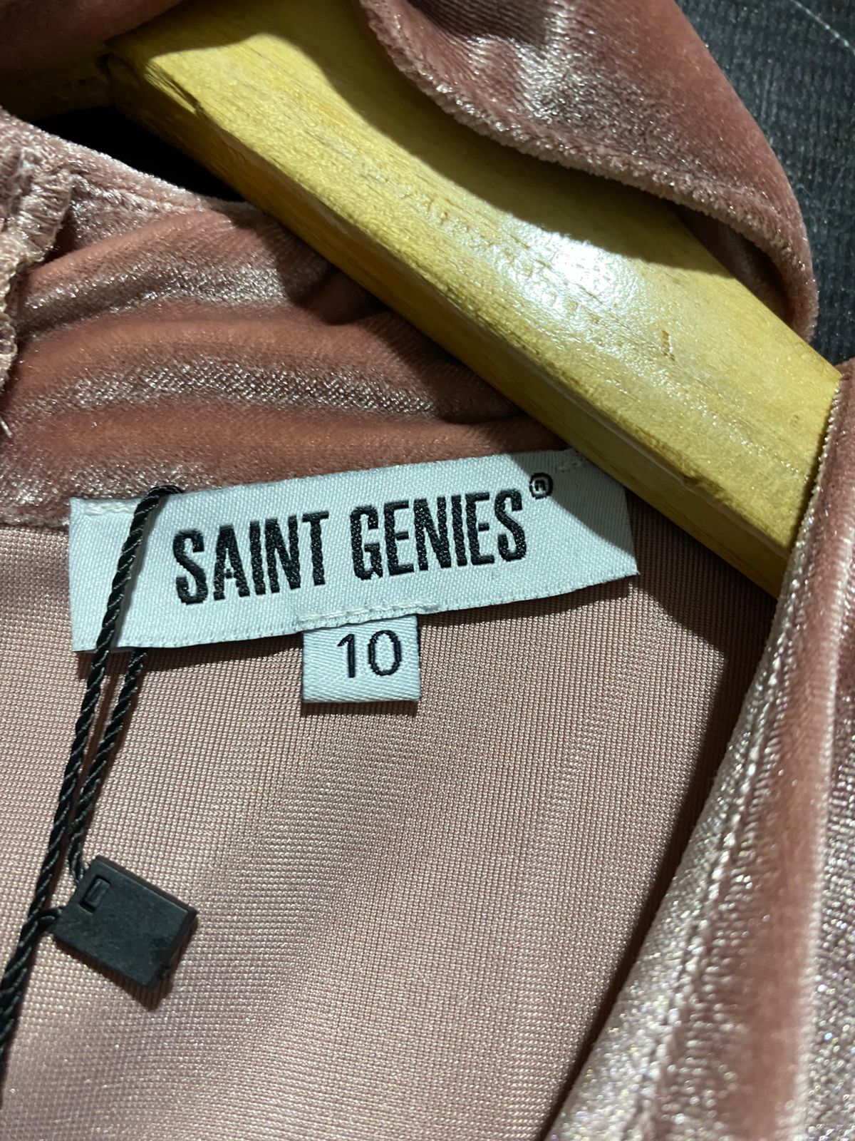 SAINT GENIES |M| BUST 15| B3| DUSTY ROSE VELVET CHOKER NECK BODYCON MINI DRESS
