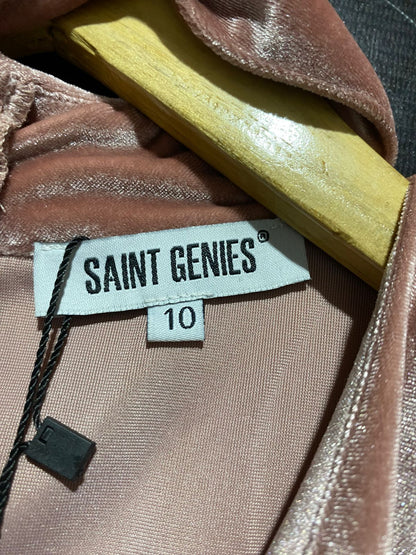 SAINT GENIES |M| BUST 15| B3| DUSTY ROSE VELVET CHOKER NECK BODYCON MINI DRESS