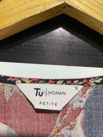 TU WOMAN |L| BUST 18| B3| Women's Patchwork Animal Print & Floral Wrap Dress with Tie Waist