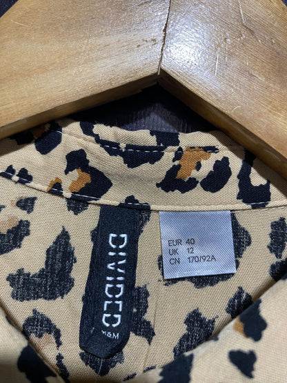 H&M |M| BUST 23| B2| Women's Long-Sleeve Leopard Print Button-Down Shirt