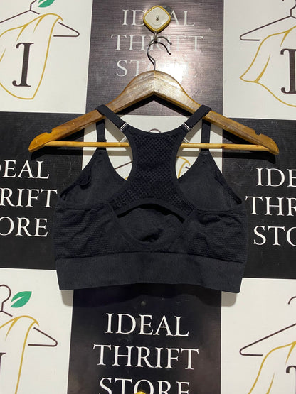 PRIMARK |L| BUST 14| B2| ESSENTIAL BLACK SEAMLESS RACERBACK SPORTS BRA