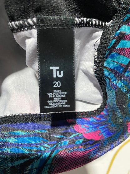 TU WOMAN |L| BUST 19| B2| TROPICAL PALM PRINT SPORTS BRA