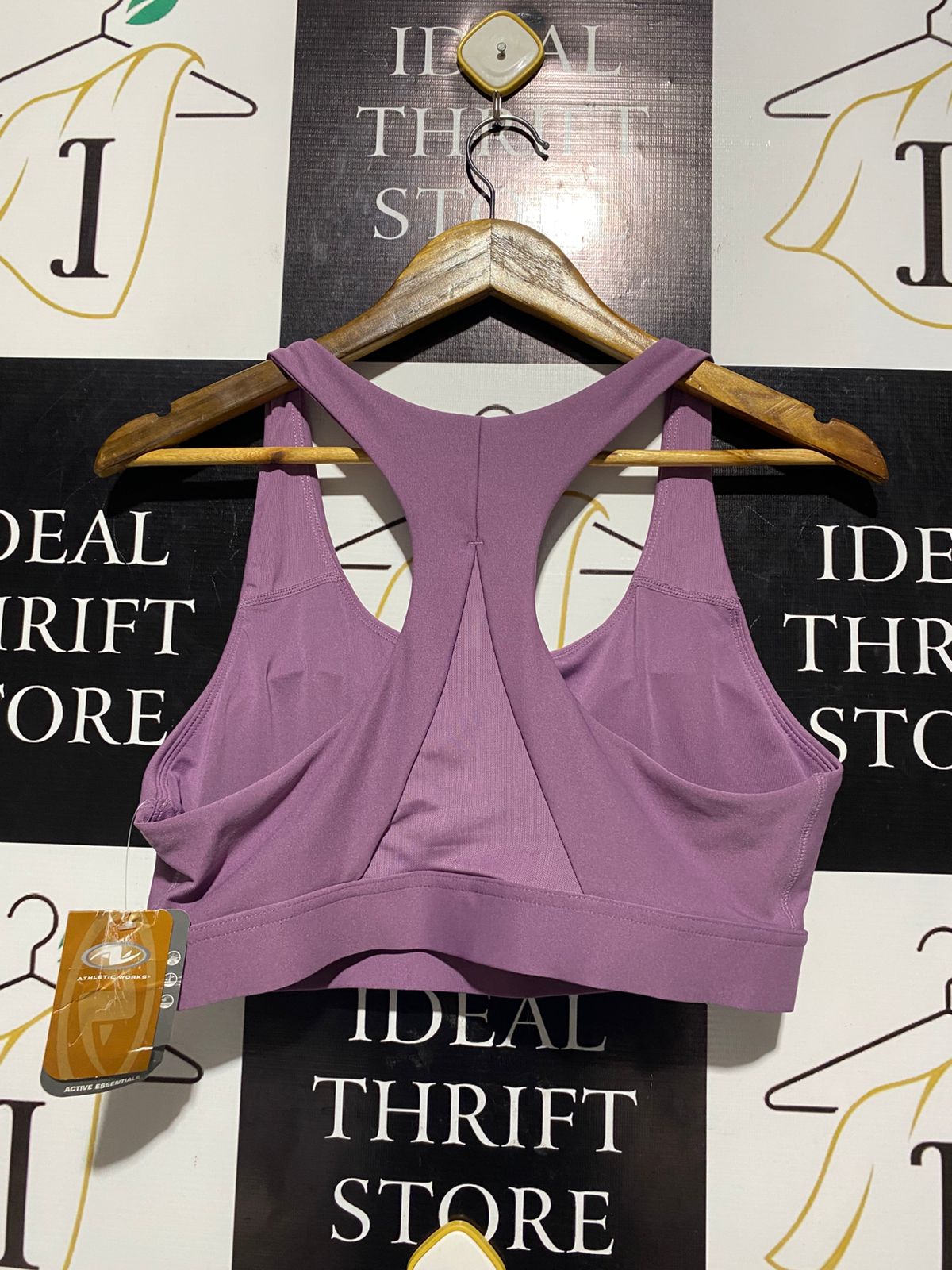 ATHLETIC WORKS |L| BUST 16| B2| VIBRANT MAUVE RACERBACK SPORTS BRA