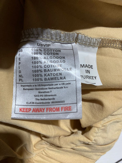 DIOP |L| BUST FREE |B3| CHRISTIAN DIOR LOGO ELASTIC HEM CROP TOP - BEIGE / TAN