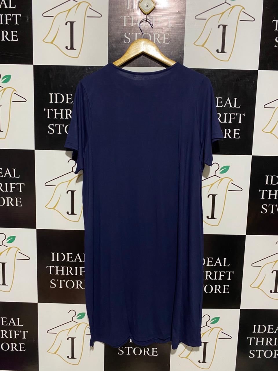 GEORGE |B3| COMFORTABLE NAVY BLUE JERSEY T-SHIRT DRESS - RELAXED FIT