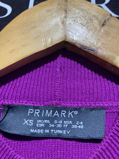 PRIMARK |XS| BUST 13| VIBRANT PURPLE RIBBED MOCK NECK KNIT TANK TOP