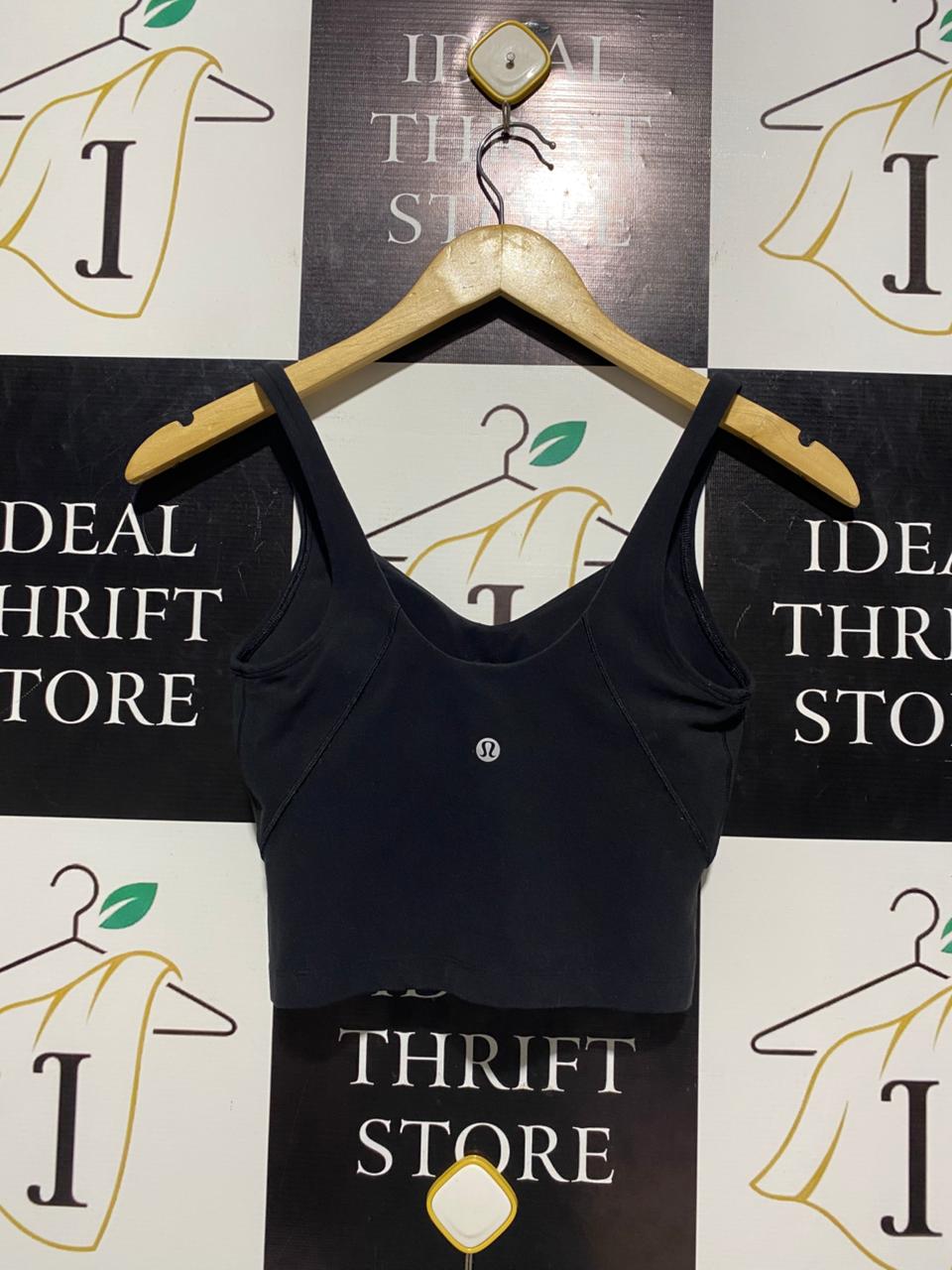 LULULEMON |S| BUST 13| Versatile Black V-Neck Cropped Tank Top