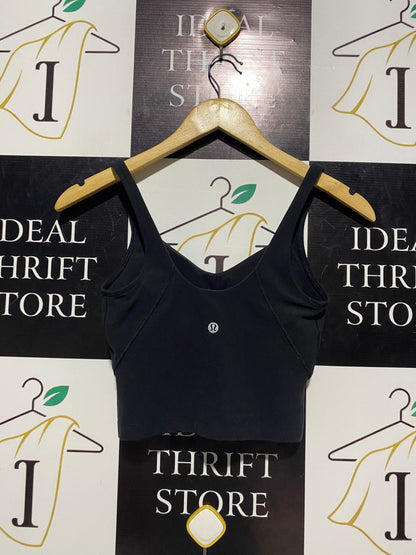 LULULEMON |S| BUST 13| Versatile Black V-Neck Cropped Tank Top