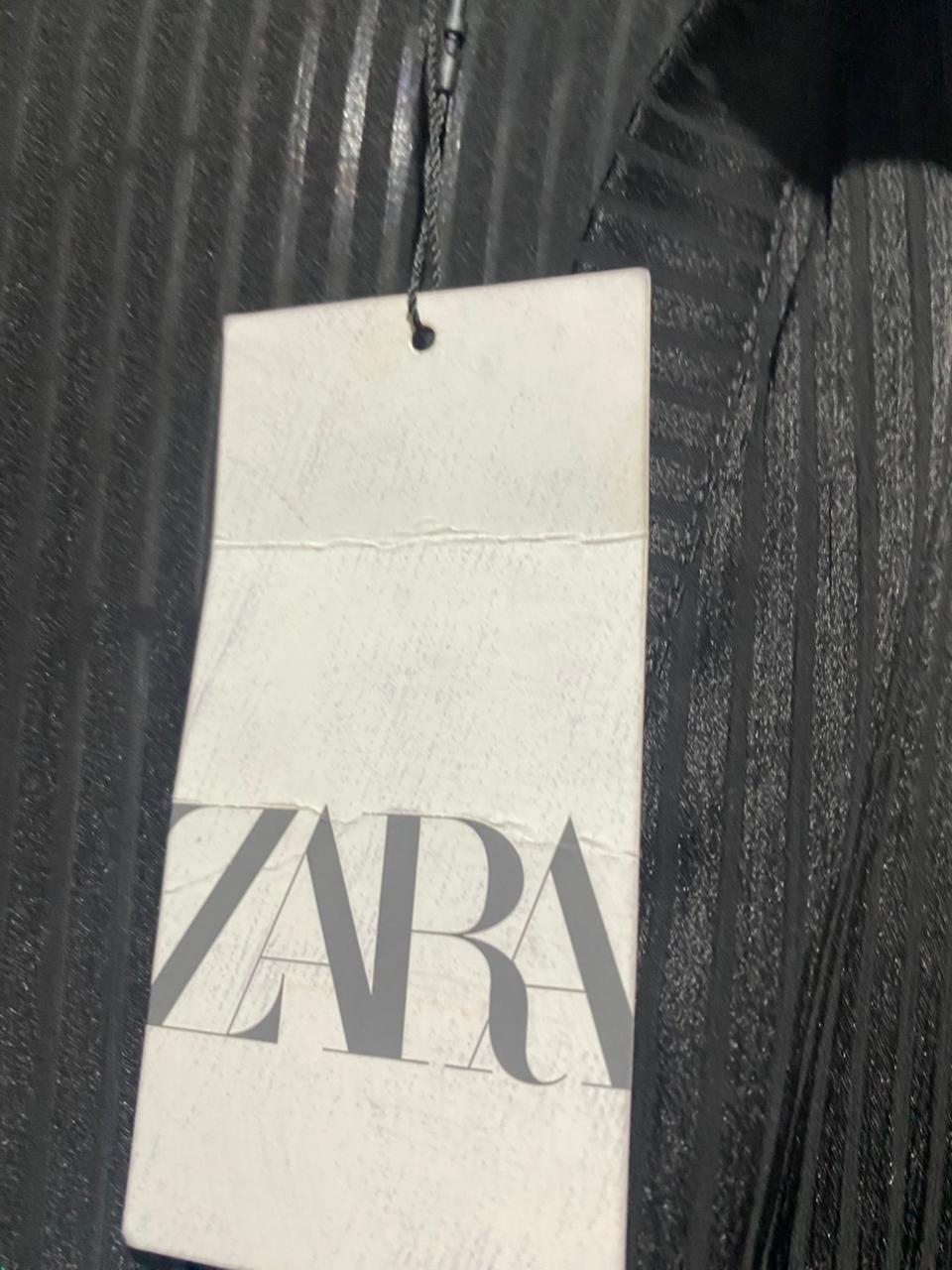 ZARA |L| BUST 19| B3| ELEGANT BLACK STRIPED SHIRT DRESS