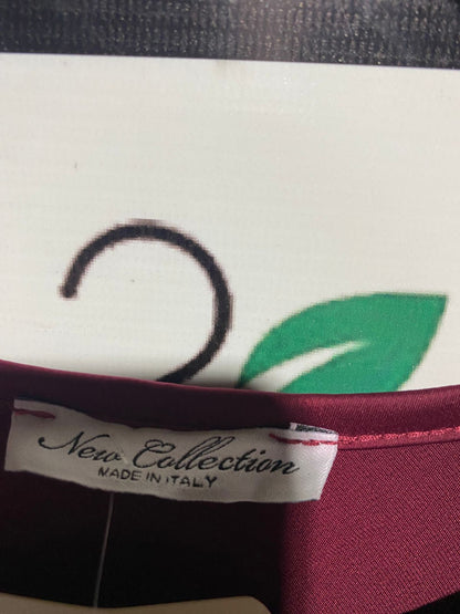 MAIA HEMERA |L| BUST 18| B3| ELEGANT MAROON SATIN MAXI DRESS WITH WAIST TIE