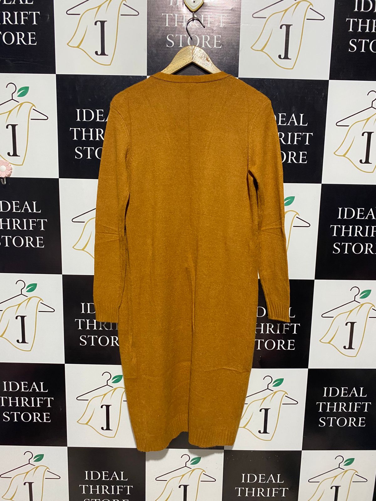 VILA |XS| BUST 18| B3| MUSTARD YELLOW KNIT OPEN-FRONT CARDIGAN