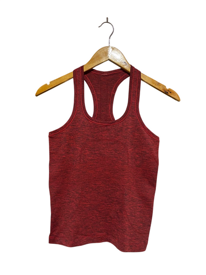 LULULEMON |S| BUST 14| Women's Seamless Athletic Racerback Tank Top Red/Black Marled