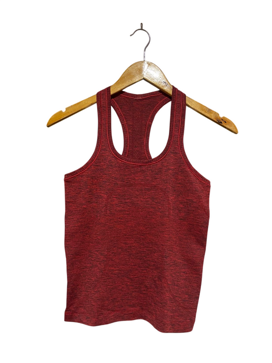 LULULEMON |S| BUST 14| Women's Seamless Athletic Racerback Tank Top Red/Black Marled