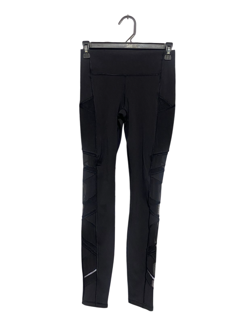 LULULEMON |S| WAIST 25| BLACK PERFORMANCE TIGHTS WITH MESH CUT-OUT DETAILING