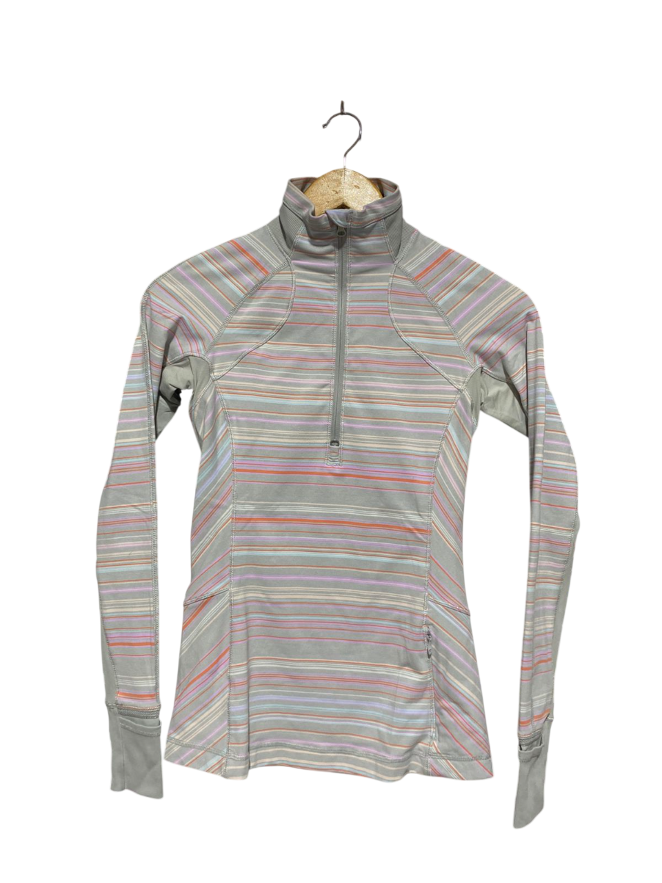 LULULEMON |S| BUST 14| STRIPED HALF-ZIP PERFORMANCE PULLOVER