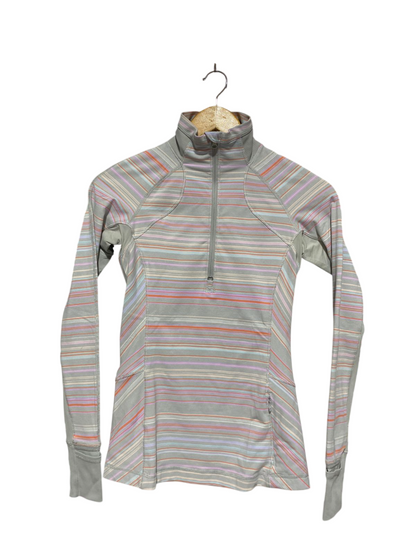 LULULEMON |S| BUST 14| STRIPED HALF-ZIP PERFORMANCE PULLOVER