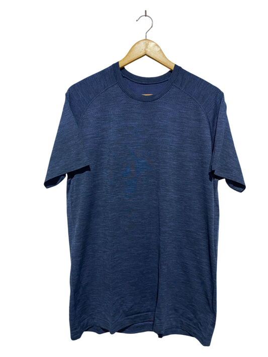 LULULEMON |L| BUST 21| NAVY HEATHERED PERFORMANCE T-SHIRT