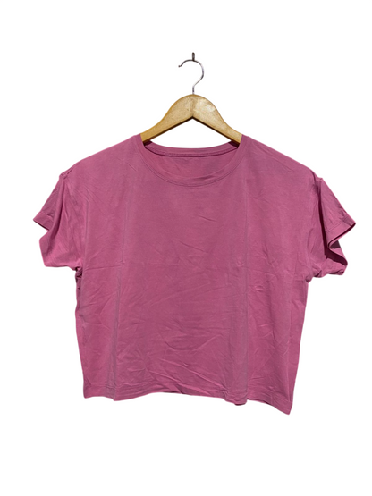 LULULEMON |L| BUST 20| DUSTY PINK CASUAL CROPPED T-SHIRT