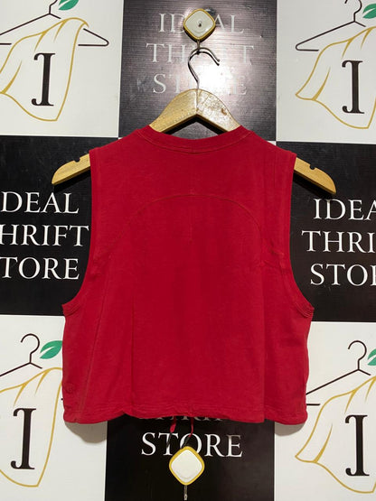 LULULEMON |M| BUST 18| VIBRANT RED CROPPED TANK TOP WITH DRAWSTRING