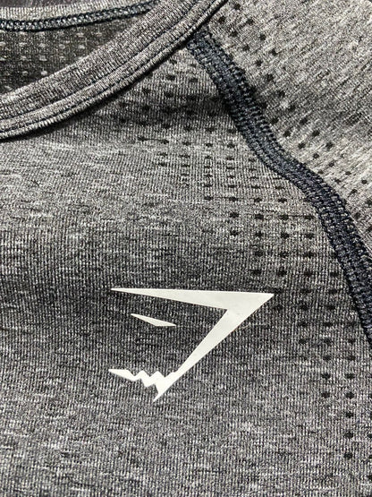 GYMSHARK |S| BUST 14| Seamless Long-Sleeve Cropped Top Charcoal
