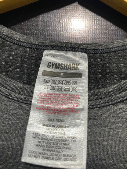GYMSHARK |S| BUST 14| Seamless Long-Sleeve Cropped Top Charcoal