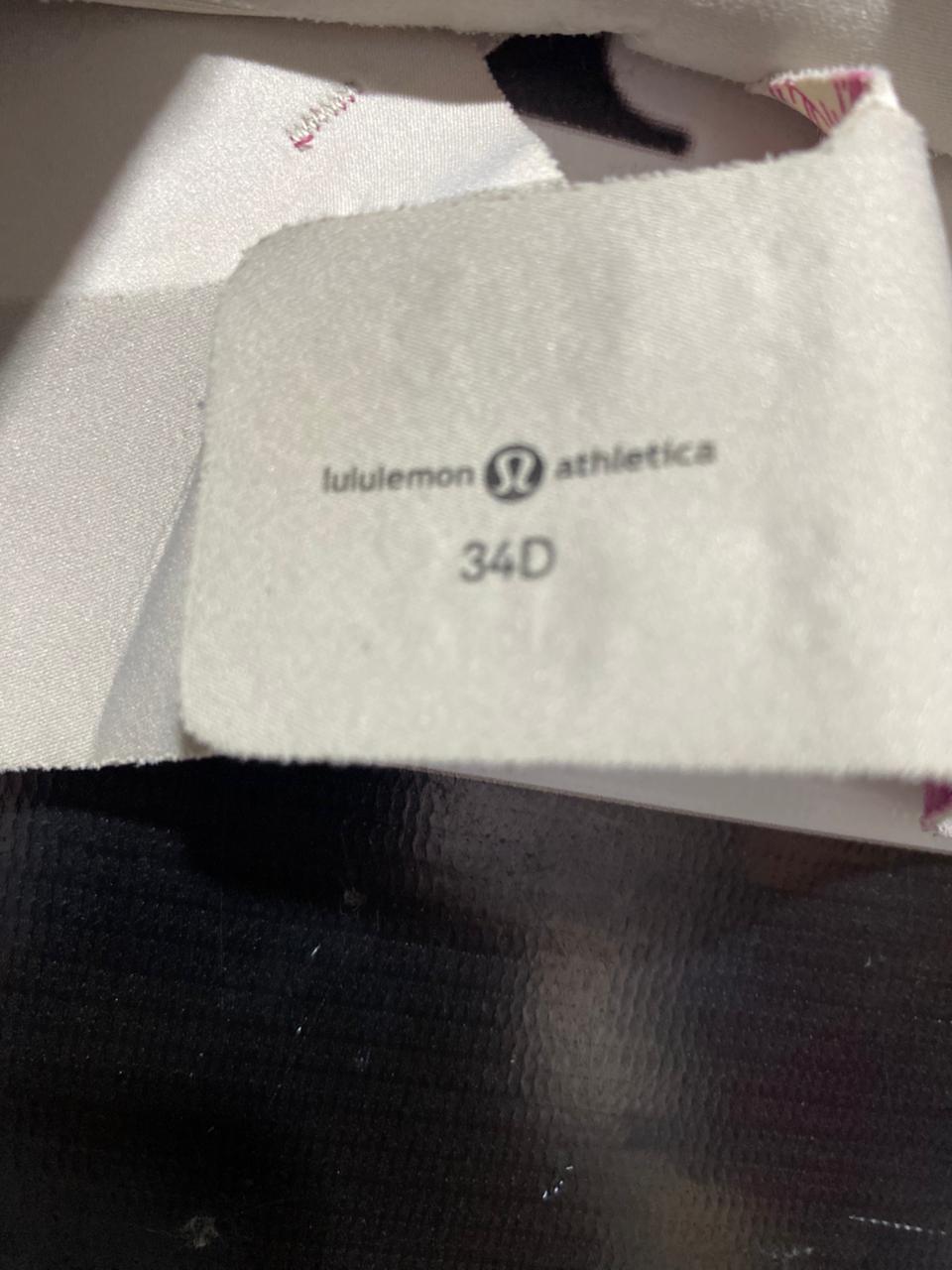 LULULEMON |S| BUST 14| ENERGY BRA HIGH-NECK LONG LINE – PINK PEONY FLORAL PRINT