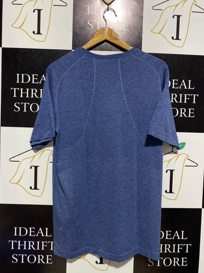 LULULEMON |L| BUST 20| METAL VENT TECH SHORT SLEEVE SHIRT NAVY MARL BLUE