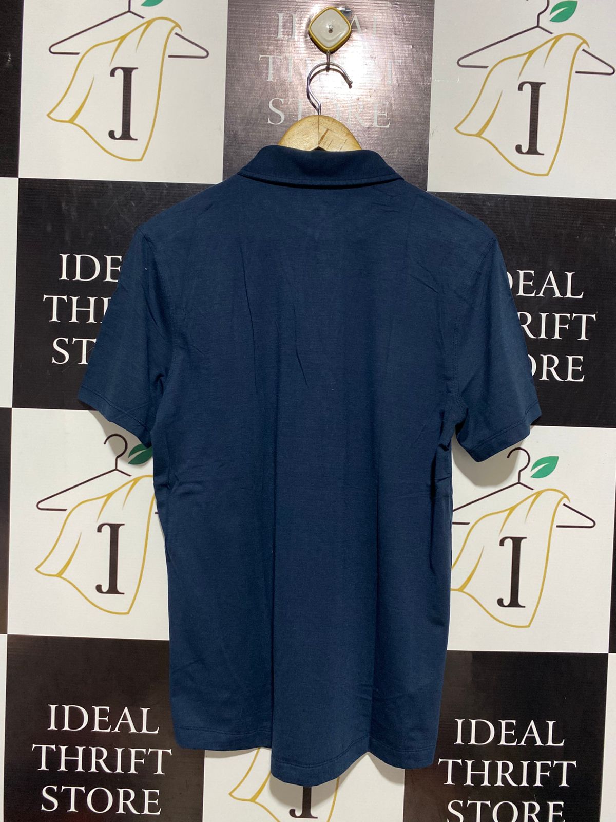 LULULEMON |M| BUST 19| CLASSIC NAVY BLUE COTTON SHORT-SLEEVE POLO SHIRT