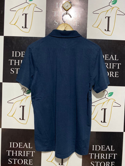 LULULEMON |M| BUST 19| CLASSIC NAVY BLUE COTTON SHORT-SLEEVE POLO SHIRT