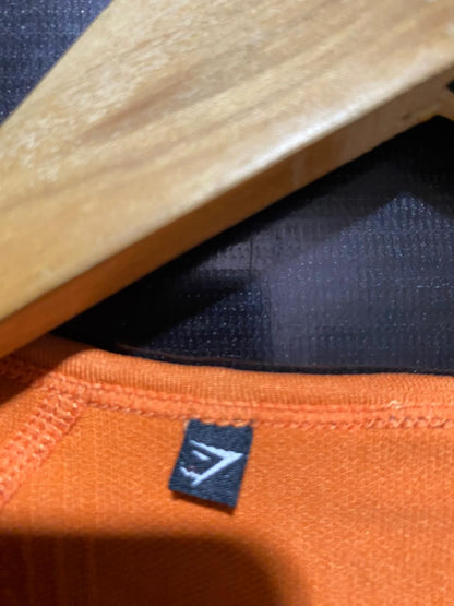 GYMSHARK |S| BUST 14| SEAMLESS ORANGE LONG SLEEVE CROP