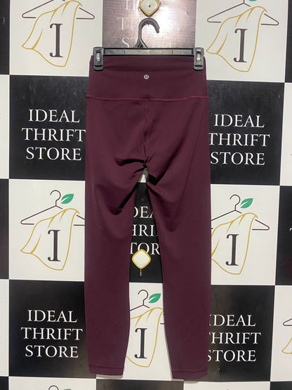 LULULEMON |XS| WAIST 24| WOMEN'S HIGH-RISE PERFORMANCE LEGGINGS  DEEP BURGUNDY
