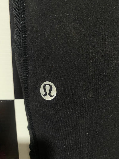 LULULEMON |S| WAIST 25| BLACK PERFORMANCE TIGHTS WITH MESH CUT-OUT DETAILING