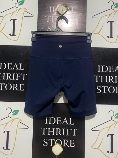 LULULEMON |XS| WAIST 22| PREMIUM NAVY BLUE HIGH-WAISTED BIKER SHORTS