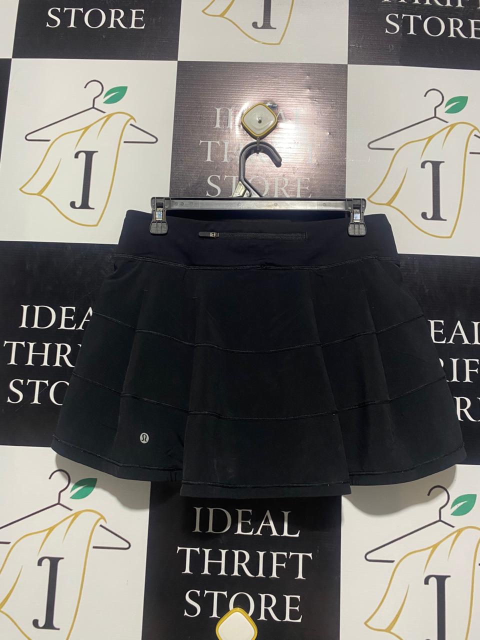 LULULEMON |L| WAIST 30| PACE RIVAL MID-RISE SKIRT BLACK TENNIS GOLF RUNNING SKORT