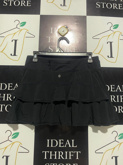 LULULEMON |L| WAIST 29| PLAY OFF THE PLEATS MID-RISE SKIRT  BLACK TENNIS SKORT