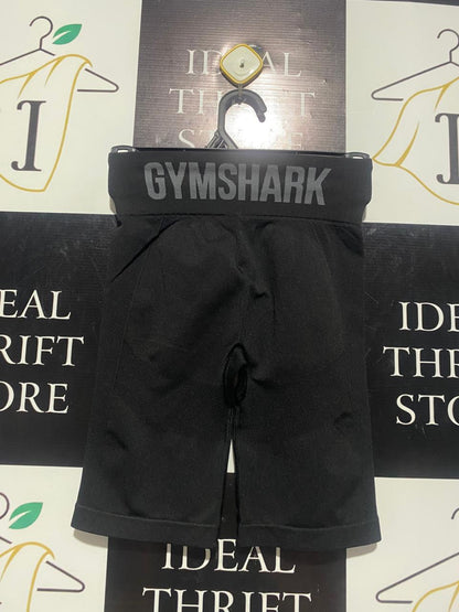 GYMSHARK |XS| WAIST 21| SEAMLESS HIGH-WAISTED SHORTS BLACK GYM CYCLING SHORTS